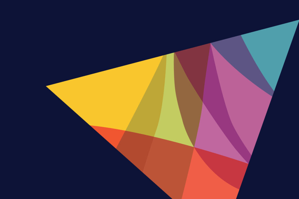 Banner image displaying the mountain graphic from the logo design rotated